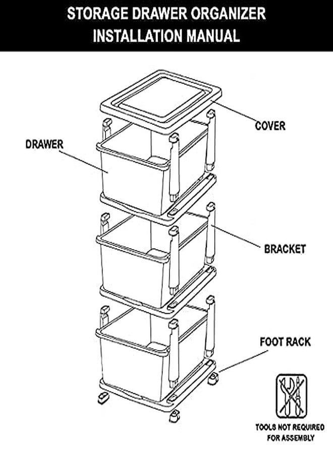 OANGO Plastic Standard Rectangular Multi Purpose Foldable Modular Drawer System Large Chest of Drawer Organizer for Home Office - Multi Color (4 Layer Drawer) - Image 4